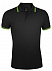 Рубашка поло мужская PASADENA MEN 200 с контрастной отделкой, черная с зеленым с логотипом в Москве заказать по выгодной цене в кибермаркете AvroraStore