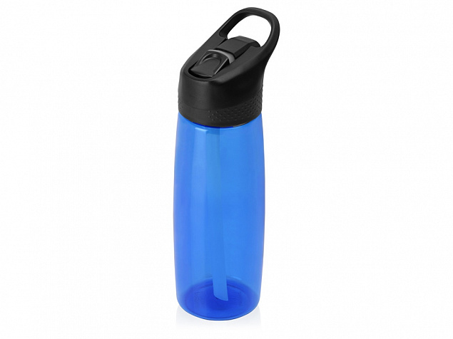 Бутылка c кнопкой Tank, тритан, 680мл Waterline, синий с логотипом в Москве заказать по выгодной цене в кибермаркете AvroraStore