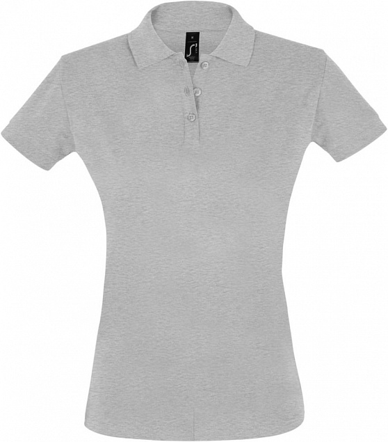 Рубашка поло женская PERFECT WOMEN 180 серый меланж с логотипом в Москве заказать по выгодной цене в кибермаркете AvroraStore