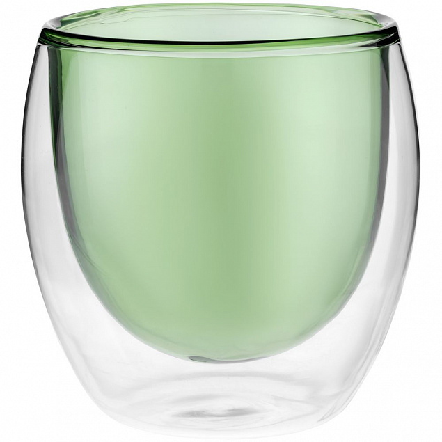 Стакан с двойными стенками Glass Bubble, зеленый с логотипом в Москве заказать по выгодной цене в кибермаркете AvroraStore