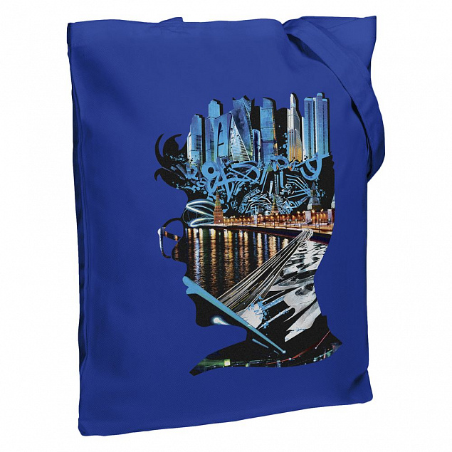Холщовая сумка Moscow Boy, ярко-синяя с логотипом в Москве заказать по выгодной цене в кибермаркете AvroraStore