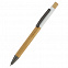 Ручка &quot;Авалон&quot; с корпусом из бамбука и софт-тач вставкой-S, белый с логотипом в Москве заказать по выгодной цене в кибермаркете AvroraStore