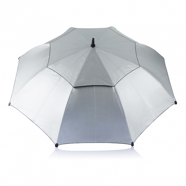 Зонт-трость антишторм Hurricane 27, серый с логотипом в Москве заказать по выгодной цене в кибермаркете AvroraStore