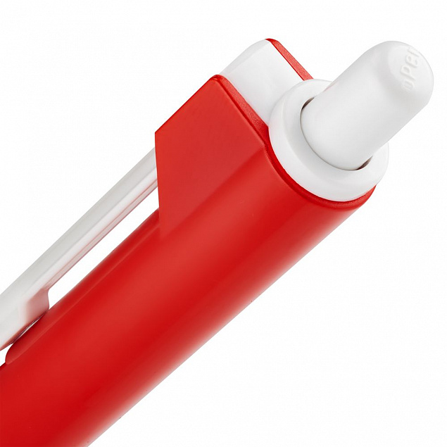 Ручка шариковая Hint Special, белая с красным с логотипом в Москве заказать по выгодной цене в кибермаркете AvroraStore