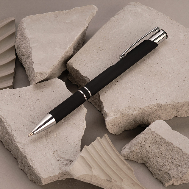 Шариковая ручка Alpha, черная с логотипом в Москве заказать по выгодной цене в кибермаркете AvroraStore