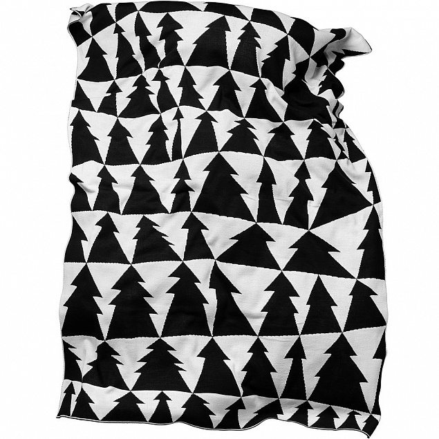 Плед «Танцующий лес», черно-белый с логотипом в Москве заказать по выгодной цене в кибермаркете AvroraStore
