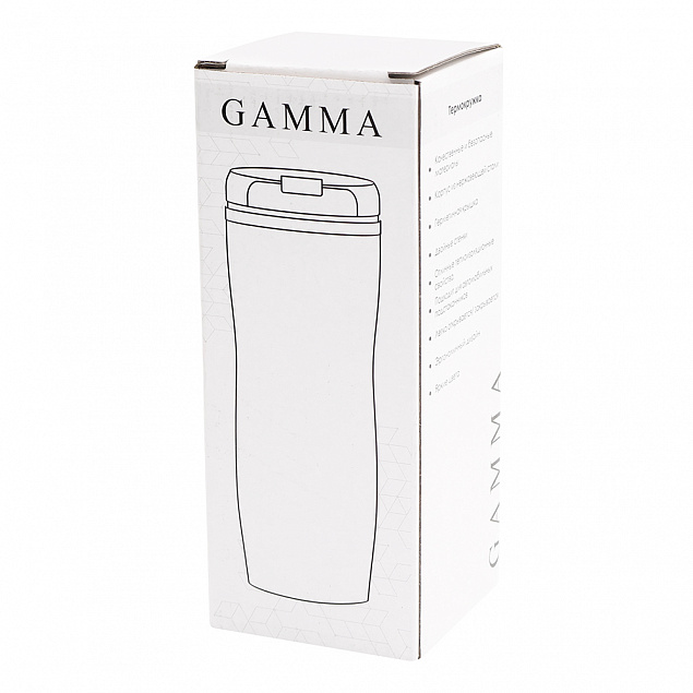 Термокружка Gamma, матовый, белый с логотипом в Москве заказать по выгодной цене в кибермаркете AvroraStore