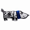 Игрушка «Собака в шарфе», большая, белая с синим с логотипом в Москве заказать по выгодной цене в кибермаркете AvroraStore