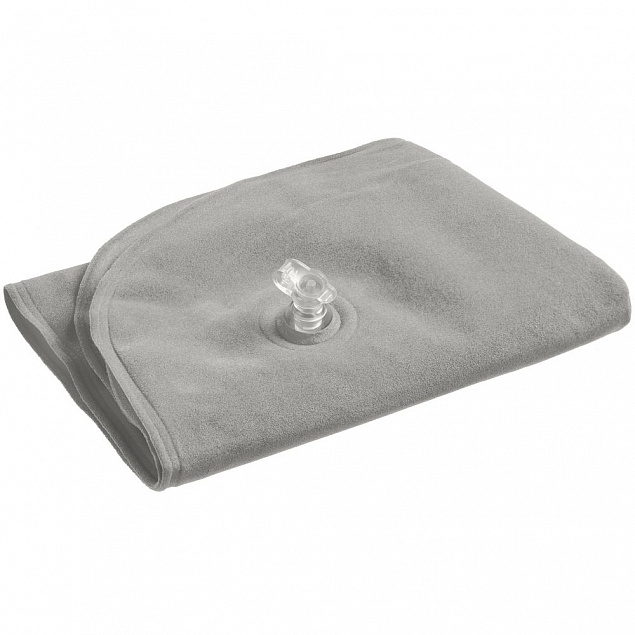 Надувная подушка под шею в чехле Sleep, серая с логотипом в Москве заказать по выгодной цене в кибермаркете AvroraStore