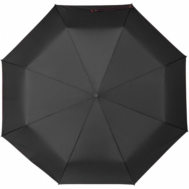 Зонт складной Lui, черный с красным с логотипом в Москве заказать по выгодной цене в кибермаркете AvroraStore