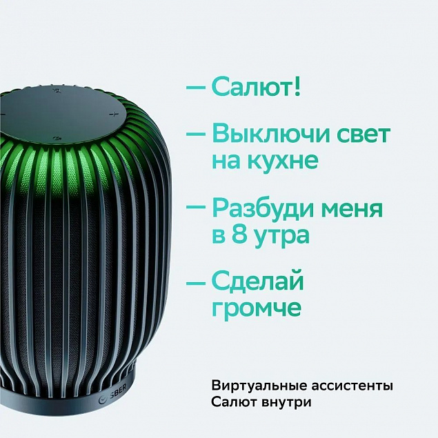 Умная колонка SberBoom, черная с логотипом в Москве заказать по выгодной цене в кибермаркете AvroraStore