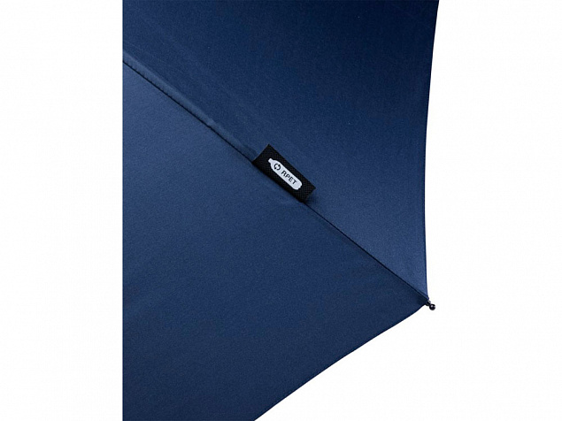 Birgit, складной ветроустойчивой зонт диаметром 21 дюйм из переработанного ПЭТ, темно-синий с логотипом в Москве заказать по выгодной цене в кибермаркете AvroraStore