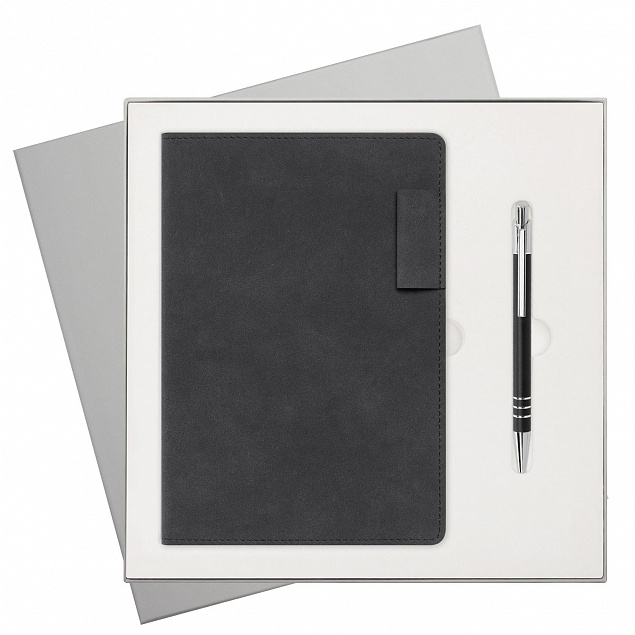 Подарочный набор Portobello/Teolo черный (Ежедневник недат А5, Ручка) с логотипом в Москве заказать по выгодной цене в кибермаркете AvroraStore