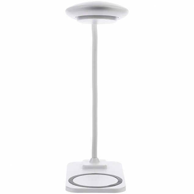 Настольная лампа с беспроводной зарядкой Modicum, белая с логотипом в Москве заказать по выгодной цене в кибермаркете AvroraStore