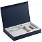 Коробка Silk с ложементом под ежедневник, аккумулятор и ручку, синяя с логотипом в Москве заказать по выгодной цене в кибермаркете AvroraStore