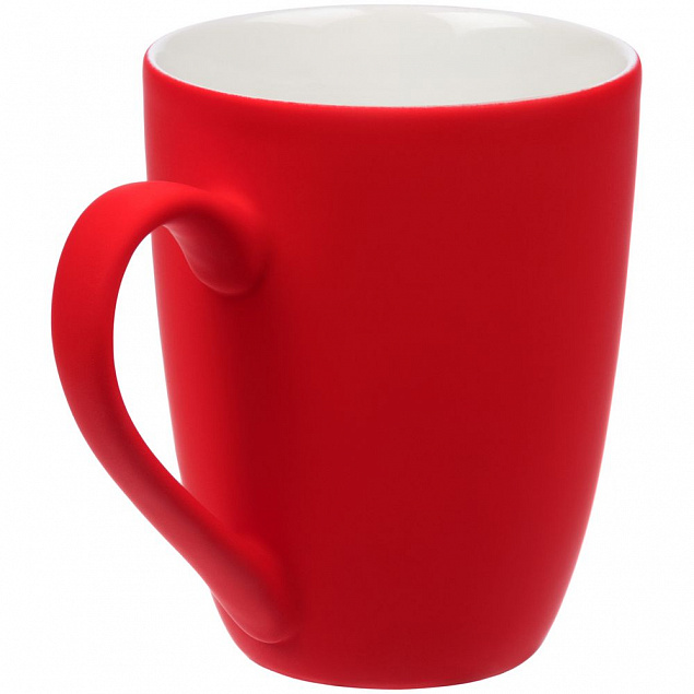 Кружка Good Morning с покрытием софт-тач, ярко-красная с логотипом  заказать по выгодной цене в кибермаркете AvroraStore