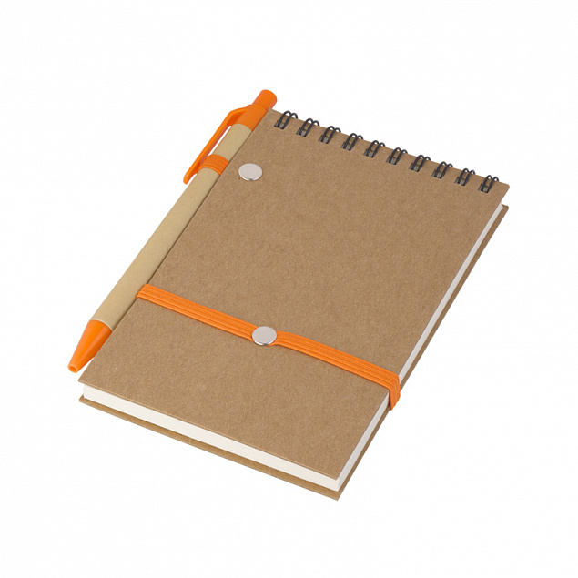 Блокнот с ручкой "Papyrus", оранжевый с логотипом в Москве заказать по выгодной цене в кибермаркете AvroraStore