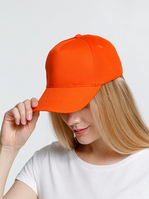 Бейсболка Promo, оранжевая с логотипом  заказать по выгодной цене в кибермаркете AvroraStore