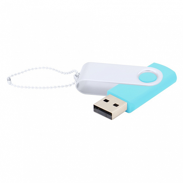 Флешка Designer To Go 2.0 USB 16Gb, бирюзовый/белый с логотипом в Москве заказать по выгодной цене в кибермаркете AvroraStore