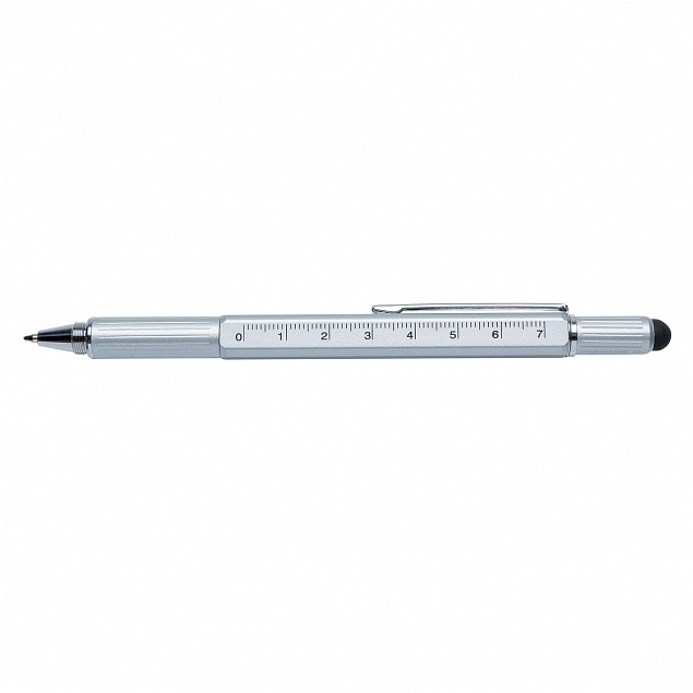 Многофункциональная ручка 5 в 1, серебряный с логотипом в Москве заказать по выгодной цене в кибермаркете AvroraStore