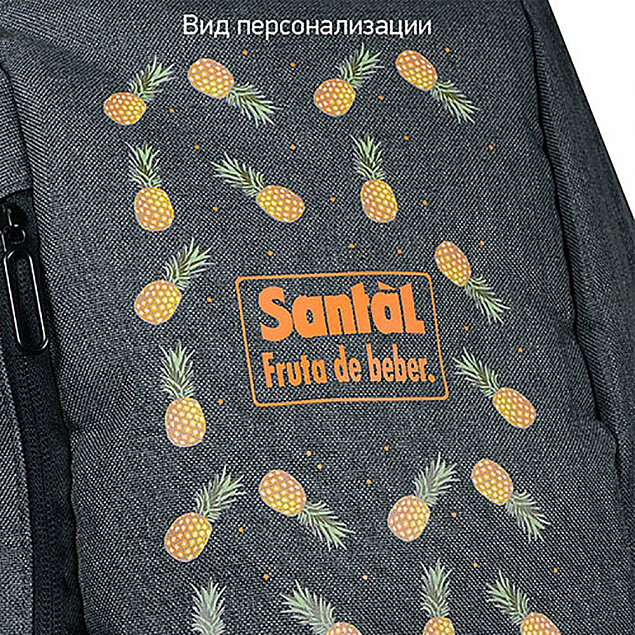 Рюкзак Portobello с защитой от карманников, Migliores, 440х365х130 мм, серый/бирюза с логотипом в Москве заказать по выгодной цене в кибермаркете AvroraStore