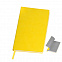 Бизнес-блокнот "Funky", 130*210 мм, желтый,  серый форзац, мягкая обложка,  блок в линейку с логотипом в Москве заказать по выгодной цене в кибермаркете AvroraStore