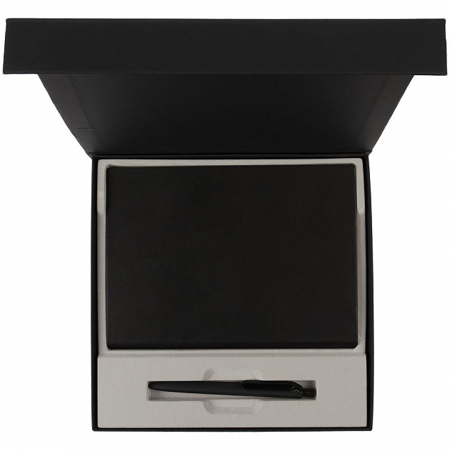 Коробка Memoria под ежедневник и ручку, черная с логотипом в Москве заказать по выгодной цене в кибермаркете AvroraStore