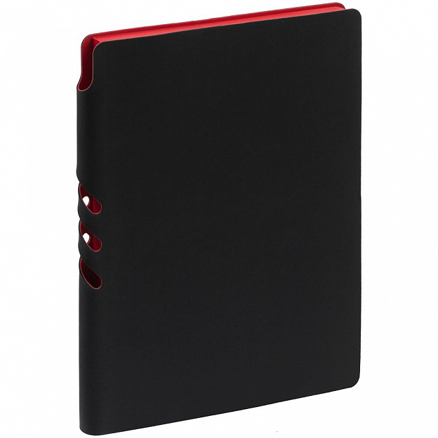 Ежедневник Flexpen Black, недатированный, черный с красным с логотипом в Москве заказать по выгодной цене в кибермаркете AvroraStore