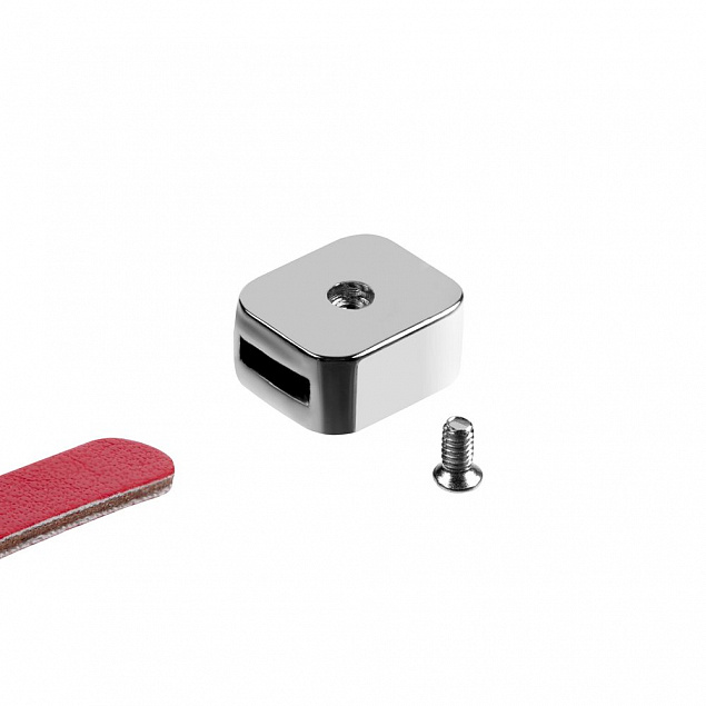 Элемент брелка-конструктора «Хлястик с кольцом и зажимом», красный с логотипом  заказать по выгодной цене в кибермаркете AvroraStore