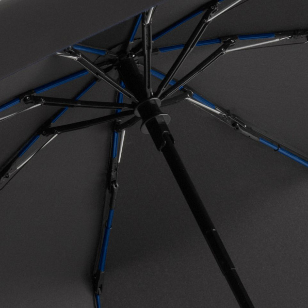 Зонт складной AOC Mini с цветными спицами, темно-синий с логотипом в Москве заказать по выгодной цене в кибермаркете AvroraStore