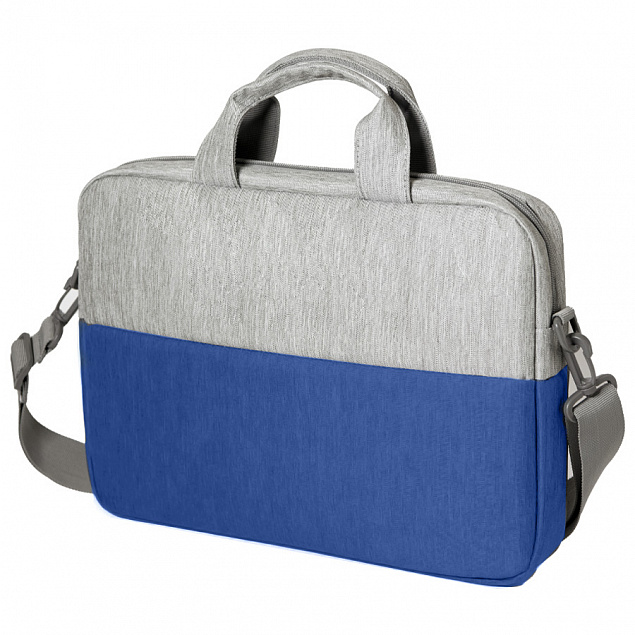 Конференц-сумка BEAM NOTE, серый/ярко-синий, 39х30х6.5 см, ткань верха:100% полиамид, под-д:100%поли с логотипом в Москве заказать по выгодной цене в кибермаркете AvroraStore